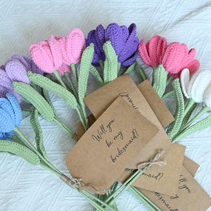 Bridesmaid proposal Flower Bouquet, Will you be my bridesmaid, Bridesmaid proposal gift, Crochet flower, bridesmaid proposal, Bridal Party