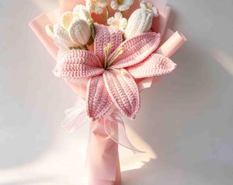 Handmade Crochet Bouquet for Mom/grandma/friend/her,ideal Gift for Birthdays,Mother's Day gift, Wedding anniversary gift to wife