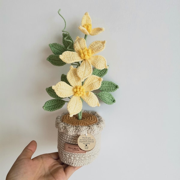 Teacher thank you gifts,Thank you for being part of my story, Cute Crochet Flower in pot,Thank you Teacher,gift for the best teacher