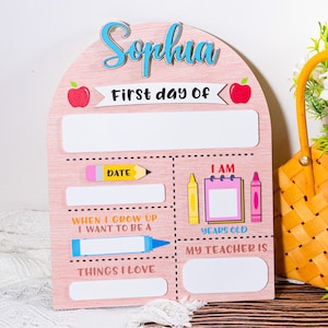 First And Last Day School Sign,Personalized Back To School Sign,Kindergarten First Day Of School Sign,1st Day Of School Board,Back To School
