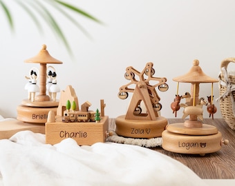 Personalized Wooden Music Box,Engraved Musiccal Box,Baby Keepsake Gift For Kids,Nursery Decor,Christmas Baby Musical Box,Baby Shower Gifts