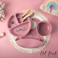 Personalized Silicone Weaning Set,Baby Feeding Set With Name,Cartoon Weaning Set For Toddler Baby Kids,Custom Baby Plate,Baby Shower Gift
