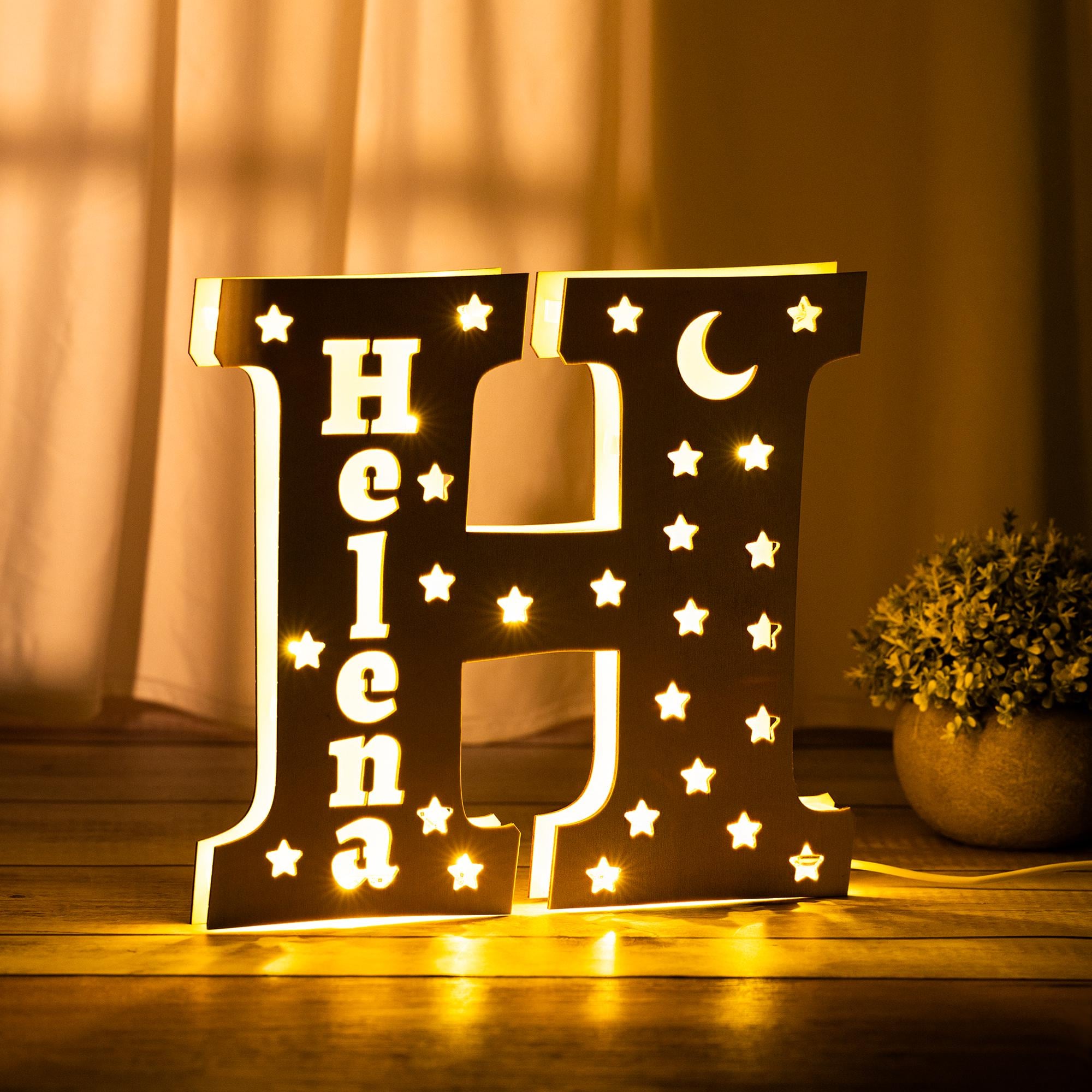 Discover Custom Name Initial Night Light,Wooden Letter Night Light For Baby,Baby Name LED Lamp,Kids Easter Gift For Baby Girl Boy,Nursery Decor