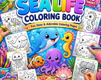 Sea Life-kleurboek: 10 leuke oceaandierenpagina's (pdf-download)