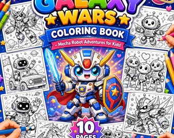 Galaxy Wars Coloring Book – Mecha Robot Adventures for Kids!