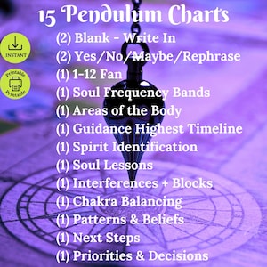 Pendulum Dowsing Charts Bundle: 13 Printable Spiritual Guidance Boards (Instant Download) image 2