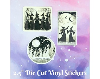 Witchy Feminist Vinyl Stickers: Weatherproof Laptop Decals