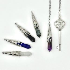 Baroque Crystal Pendulum with Silver Key Charm