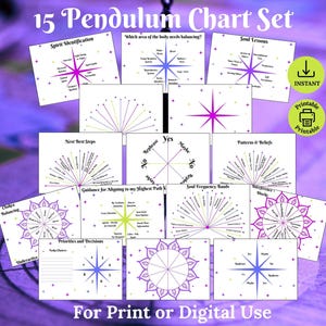 Pendulum Dowsing Charts Bundle: 15 Printable Spiritual Guidance Boards (Instant Download)