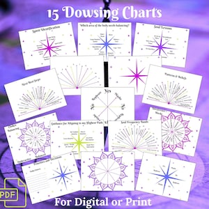 Pendulum Dowsing Charts Bundle: 15 Printable Spiritual Guidance Boards (Instant Download)
