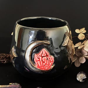 Handgjord himmelsk mugg – Måne & stjärnor Keramikmugg – Astrologisk gåva
