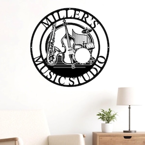 Personalized Musical Instruments Metal Sign,Music Notes Metal Wall Art,Music Room Sign,Customized Gifts,Music Teacher Gift,Music Lover Gifts