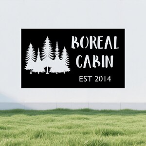 Personalized Metal Cabin Name Sign,Pine Tree Custom Metal Sign,Cabin Metal Sign,Wall Art Decor,Home Decor,Personalized Gift,For Housewarming