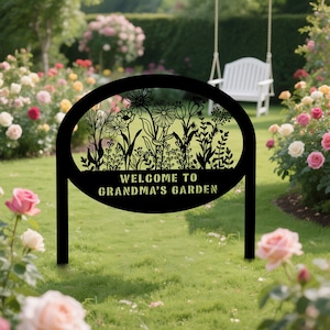Custom Name Garden Metal Sign,Personalized Garden Metal Sign,Garden Metal Stake,Garden Decor,Outdoor Metal Sign,Gift for Her,Grandma&#39;s Gift