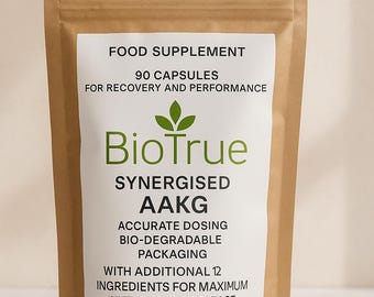 BioTrue Nitric Oxide Booster: AAKG L-Citrulline Pre Workout Vegan Capsules Arginine