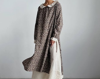 Boho Midi Dress  Cottagecore Fall Dress  Vintage Inspired  Dress