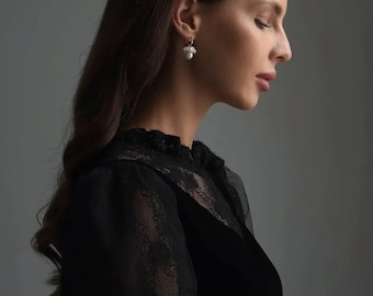 Velvet Lace Dress – Special Occasion Dress, Retro Renaissance Victorian Style, Modest  Lace dress