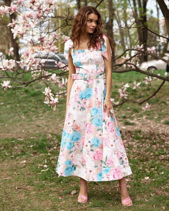 Casual Womens Floral Sundress Graduation Dress Maxi Dress For Women Spring  Casual Spaghetti