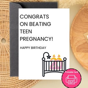Lustige Karte zum 20.Geburtstag | Teen Schwangerschaft schlagen | Lustige Geburtstagskarten für Sie | Beste Freund-Geburtstags-Karte | Digitaler Download | 20