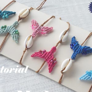 Micro-macramé zeemeerminstaart/walvis patroon tutorial (pdf-patroon) hanger, armbanden, oorbellen, ketting - Macrame-jewelty-tutorial