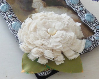 Flower Fabric Tutorial  Chrysanthemum and leaves - PHOTO tutorial  fabric/felt flower brooch, adorn, embelishment flower photo prop  wedding