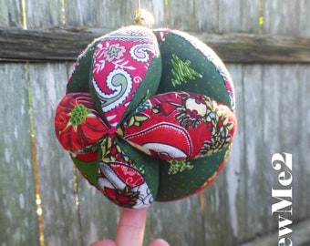 Puzzle Ball pattern - Any SIZE sew fabric tutorial - fabric ball toy - sew ball pattern quilt - fabric scraps patchwork Christmas ornaments