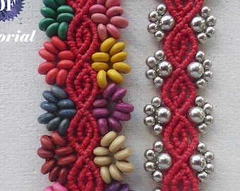 Micro Makramee Armband Anleitung - Indah Armband Makramee Schmuck Perlen Armband Doppel Halb Hitch Knot Foto Tutorial Manschette Makramee Muster