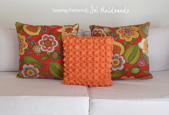 Smocked Pillow Pattern Flower Fabric Manipulation Tutorial Etsy