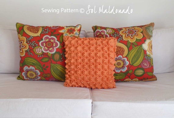 Round Pillow Smocked Sewing Pattern Pdf Decorative Smock Etsy