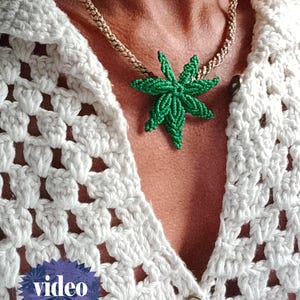 Macrame Leaf Micro Macrame Tutorial VIDEO how to macrame Cannabis Leaves pattern jewelry unique textil accessory macrame pendant pattern macrame how to beginner macrame EASY tutorial