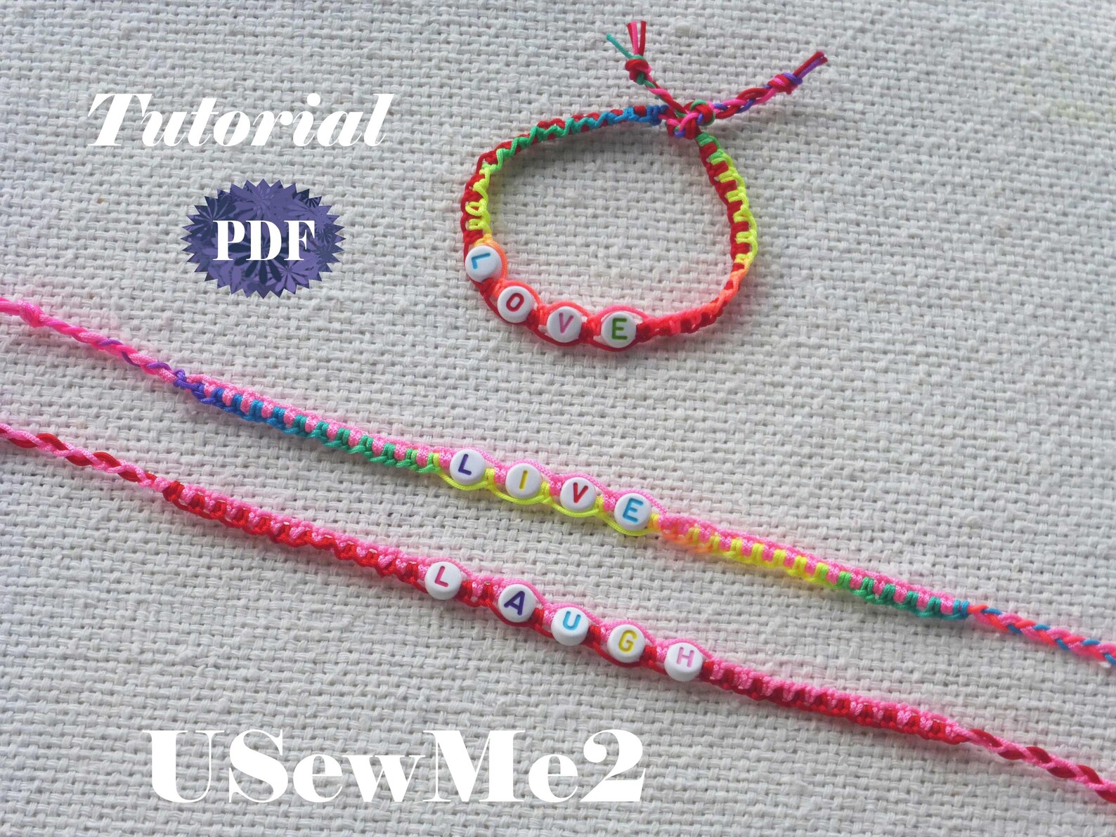 Macrame Bracelet Tutorial - Words Simple Bracelet Pattern - Micro ...