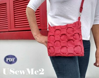 Canadian Smock tutorial - Purse Sew patttern - Manipulate fabric smocking fabric handbag - Smock pintuck fabric - bag unique accessory -
