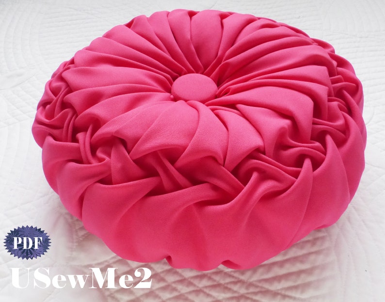 Smock Pillow Sewing Pattern YES Tutorial Decorative Sewing Smocked Round Cushion Vintage Style