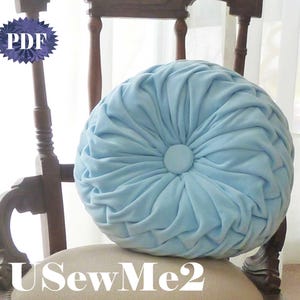 Patrón de costura para cojín fruncido: cojín redondo fruncido decorativo de estilo vintage: costura de un cojín fruncido canadiense retro: tutorial para almohadas con pliegues.