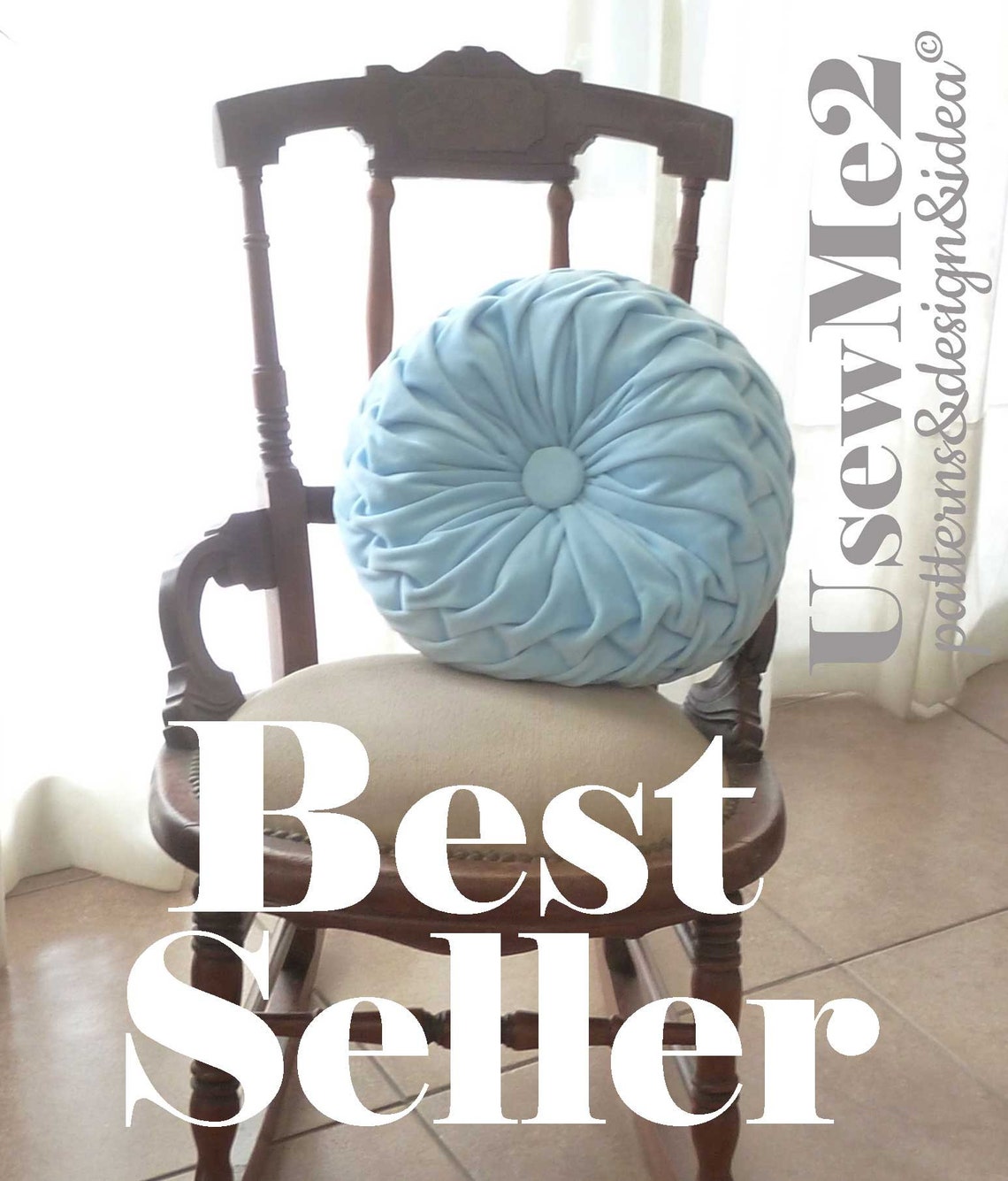 Smock Pillow Sewing Pattern YES Tutorial Decorative Sewing Smocked Round Cushion Vintage Style