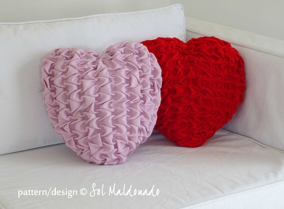 Smocked Pillow Heart Sewing Pattern Photo Tutorial Etsy