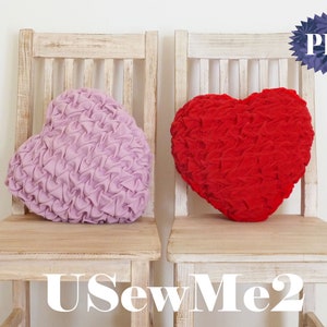 Smock pillow Sew tutorial decorative cushion Heart sewing pattern Canadian smocking pillow heart cushion PHOTO tutorial quilted pillow image 5