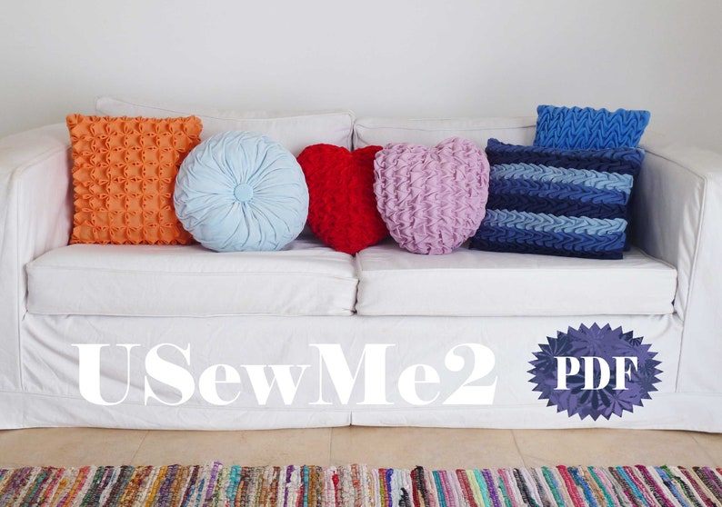 Smocked Pillow Sew Pattern Waves rectangle hand sew cushion PHOTO tutorial Canadian smocking decorative sew quilted pillow smocked pattern image 9