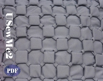 Smocked Pillow Pattern - Grid fabric manipulation cushion Canadian smocking pillow cover pinch pleat pillow vintage quilt pillow tutorial