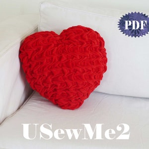 Smock pillow Sew tutorial decorative cushion Heart sewing pattern Canadian smocking pillow heart cushion PHOTO tutorial quilted pillow image 6