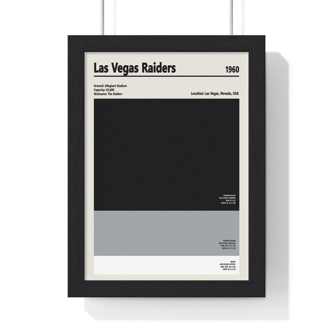 503165 Las Vegas Raiders Colour Swatch Print - Etsy