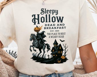 Haunted Hollow Halloween-tröja, Pumpkin Rider Spooky Season-tröja, retro skräckgrafik-tröja