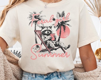 Vild flicka sommartvättbjörn T-shirt: Rolig meme-tröja