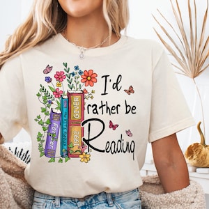 Floral Reading T-Shirt: Wildflower Book Lover Tee