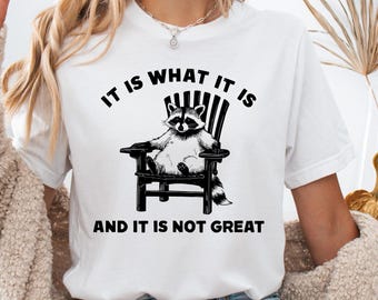 Lustig Waschbär Meme Shirt, Retro Spruch T-Shirt
