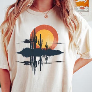 Desert Sunrise T-Shirt: Cactus Scene Adventure Tee
