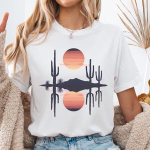Desert Sunset T-Shirt, Desert Shirt, Cactus Shirt, Desert T-Shirt, Adventure T-Shirt, Cactus Scene, Gift for Desert Lovers