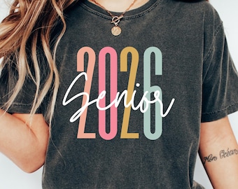 Camiseta retro para estudiantes de último año de 2026, regalo de graduación