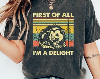 Wütendes Opossum-Shirt, Lustiges Opossum-T-Shirt, Ich bin eine Freude, Sarkastisches Retro-Humor-Geschenk mit Tiermotiv