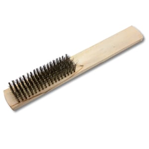 KENT 9&quot; Hand Brush with Brass Crimped Wire and Wood Handle For Jewelry Cleaning Polishing, BIJ-897